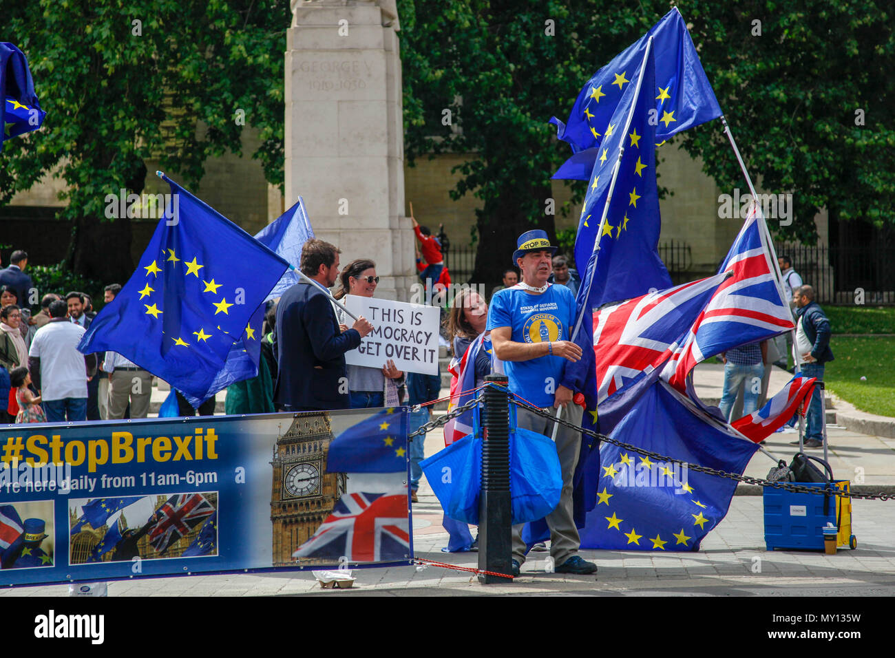 London, Großbritannien. 5 Jun, 2018. Anti-Brexit Counter Demo in der EU zu bleiben: Alex Cavendish/Alamy leben Nachrichten Stockfoto