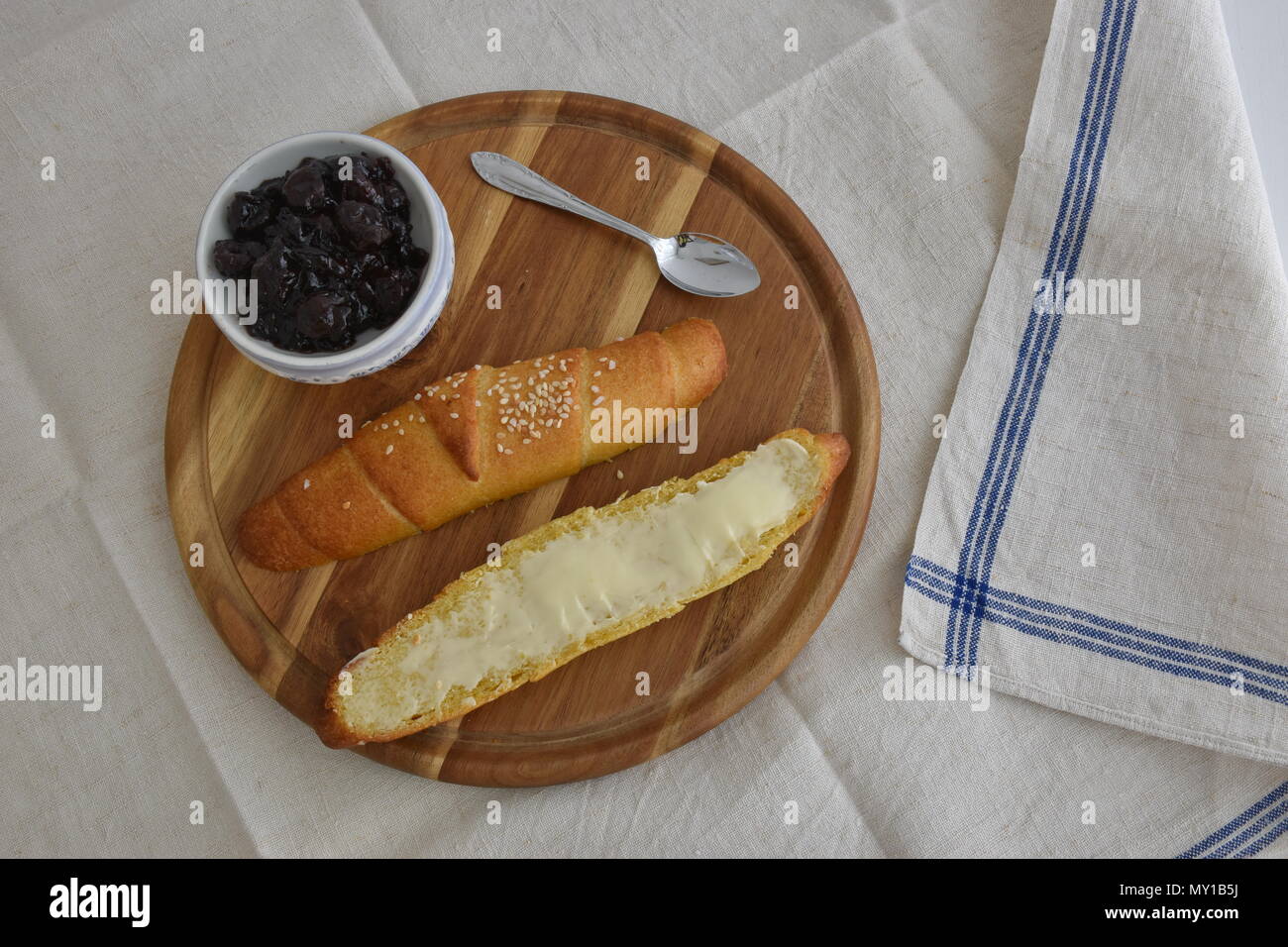 Hohe Betrachtungswinkel ov das Brot Stockfoto