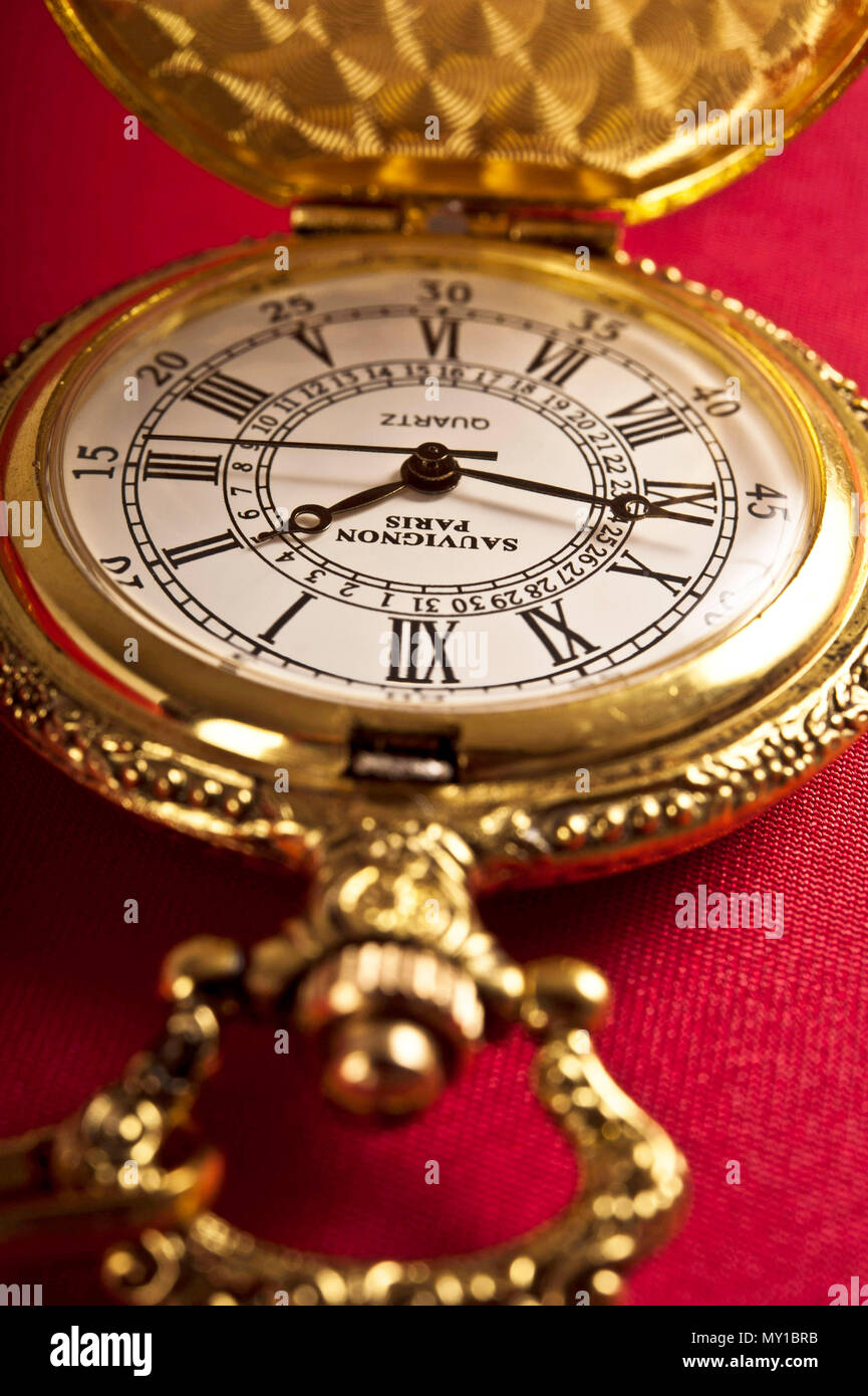 Golden Luxus vintage Pocket Watch Stockfoto