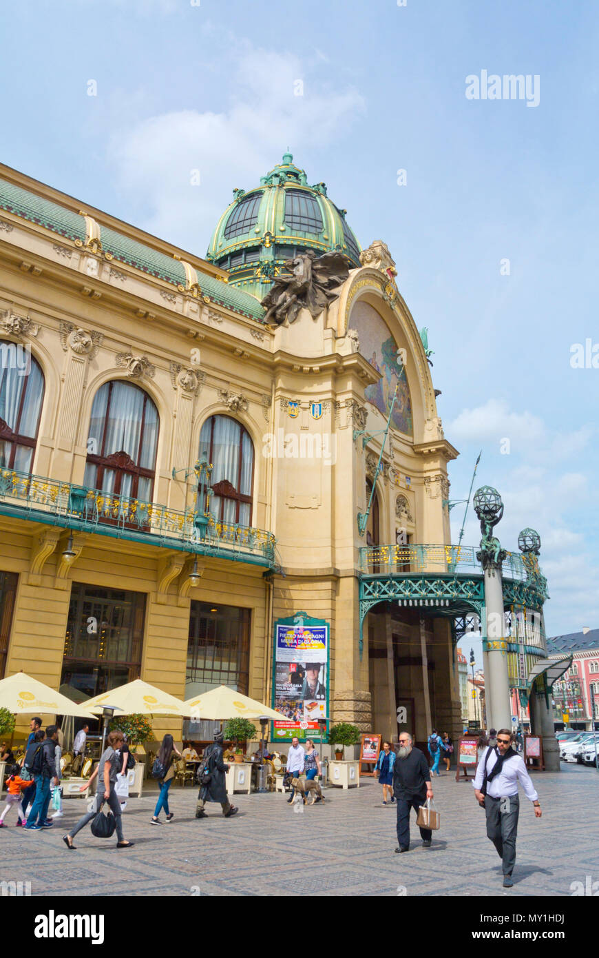 Obecni Dum, Gemeindehaus, Namesti Republiky, Prag, Tschechische Republik Stockfoto