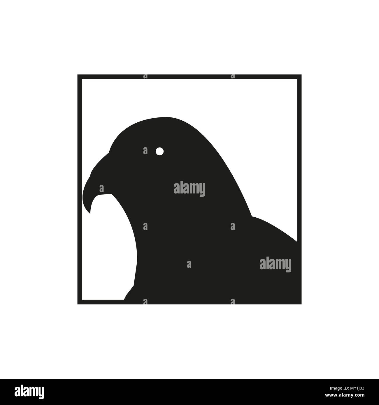Vektor Stilvolle abstrakte Silhouette Adler Symbol weißen Hintergrund. Stock Vektor