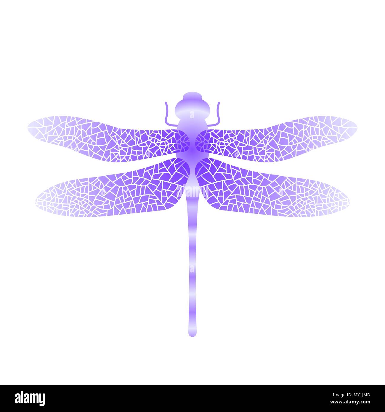 Blue Dragonfly Stilisiertem. Insekt Logo Design. Aeschna Viridls Stock Vektor