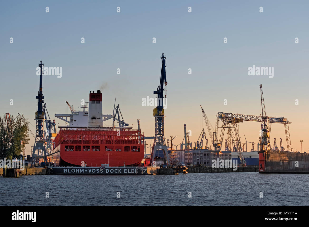 Trockendock Elbe 17 St. Pauli Landungsbrücken Hamburg Deutschland Stockfoto