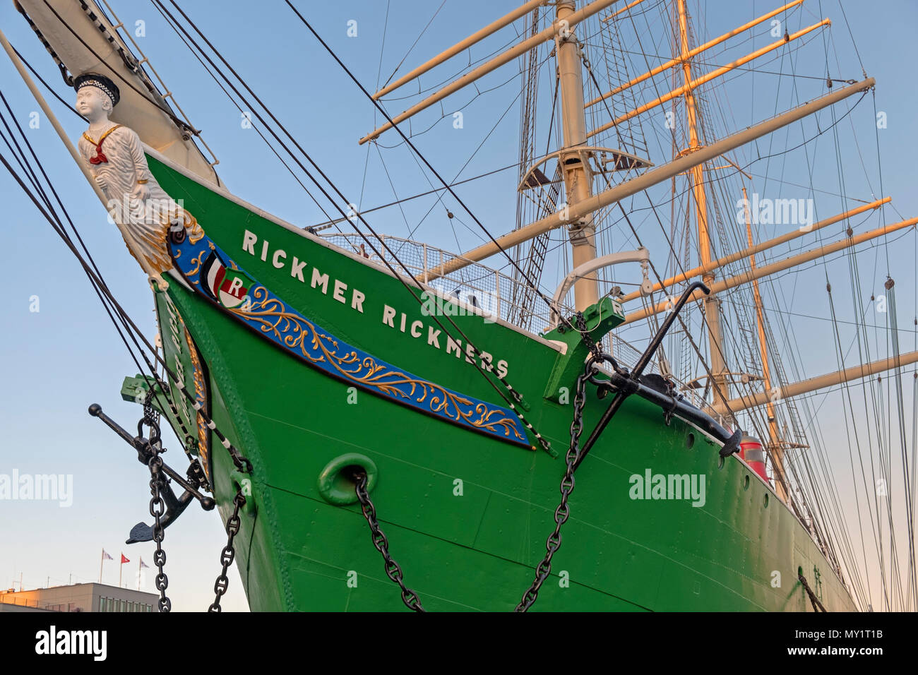 Segelschiff Rickmer Rickmers Landungsbrücken Hamburg Deutschland Stockfoto
