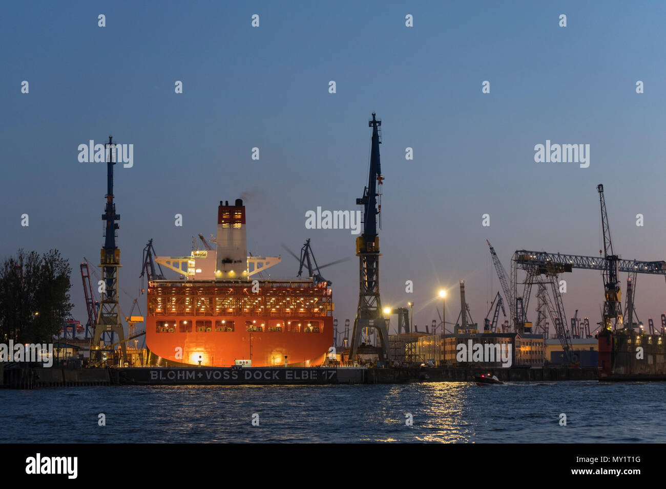 Trockendock Elbe 17 St. Pauli Landungsbrücken Hamburg Deutschland Stockfoto