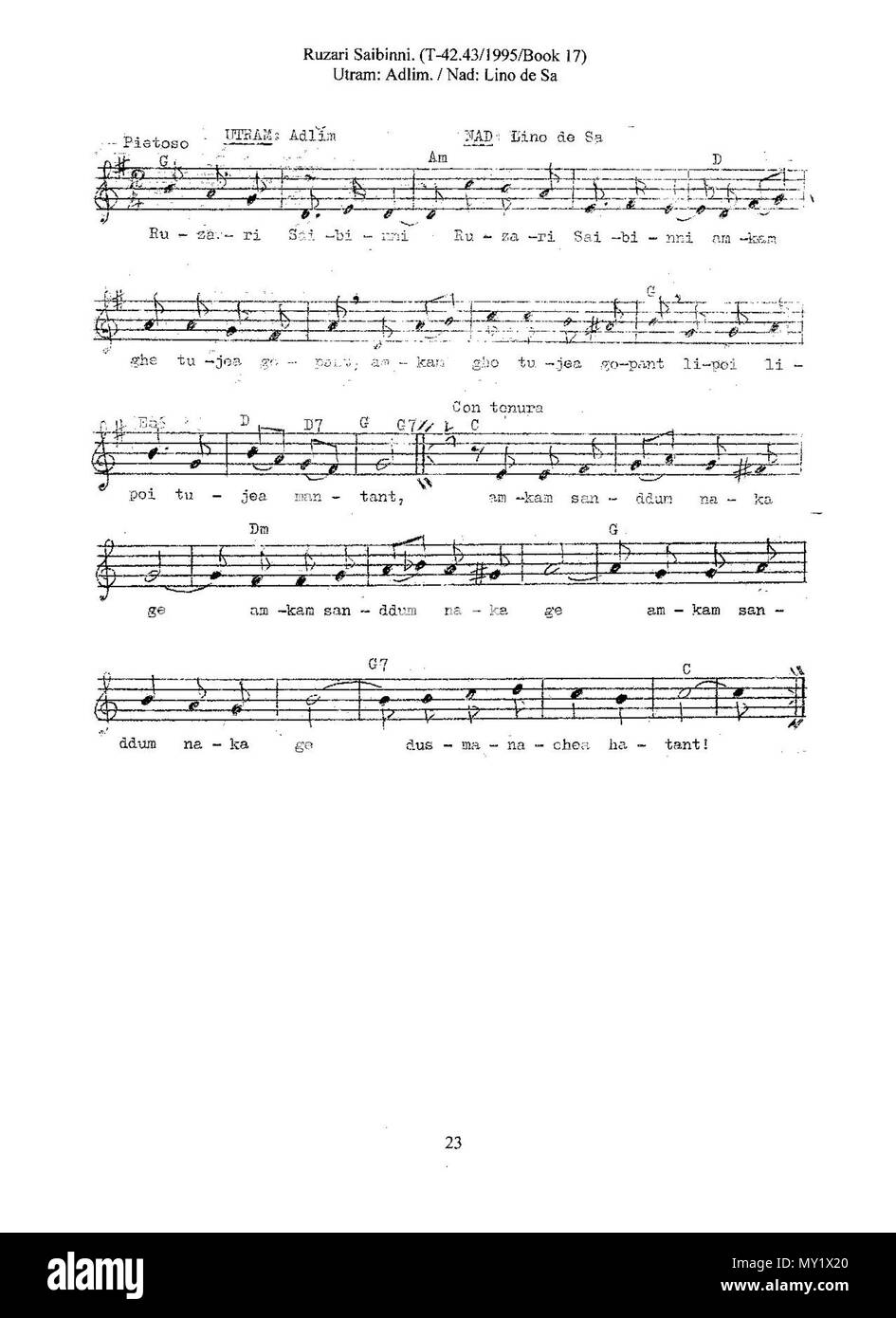 . Englisch: Ruzari Saibinni - Gaion. 3. September 2014, 21:31:43. Lourenço de Noronha 465 Ruzari Saibinni. Lino de Sa Stockfoto