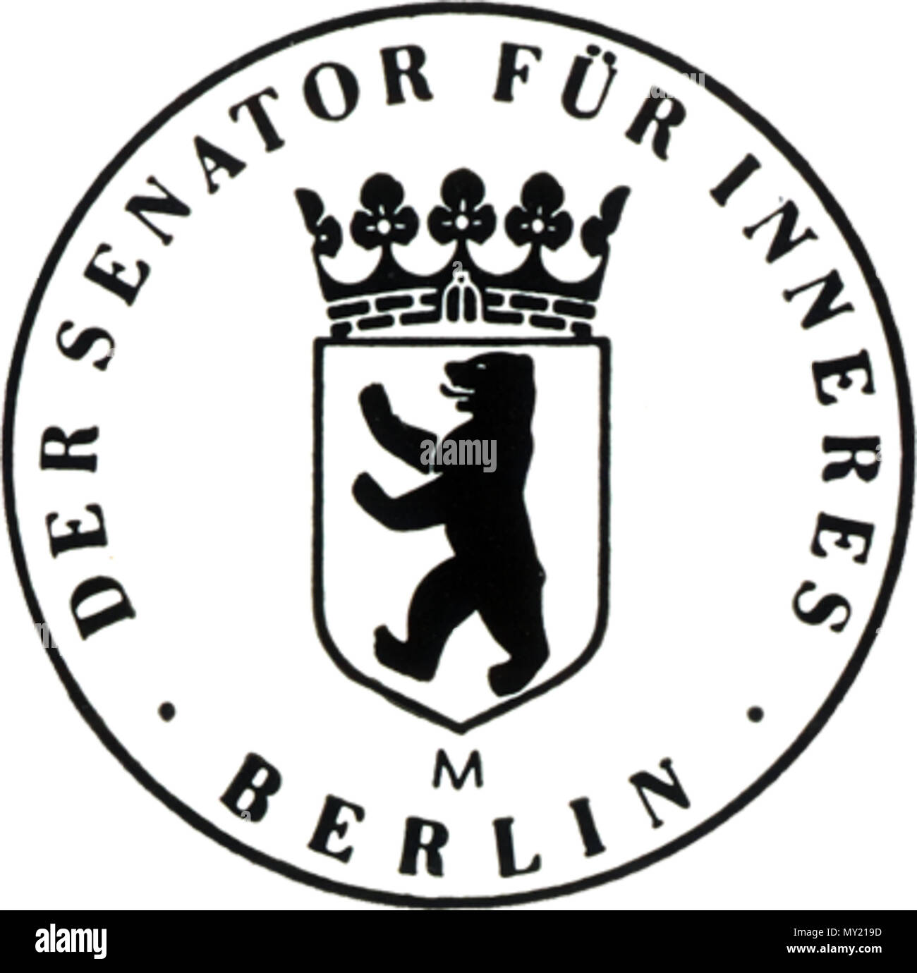 . Deutsch: Das kleine Siegel der Stadt Berlin seit 1954, Einspritzdüse 35 mm. Siegel des Senatoren für Inneres. Englisch: kleine Dichtung in Berlin seit 1954. 1912. scan Jwnabd 479 Dichtung von Berlin 1954 (klein) Stockfoto