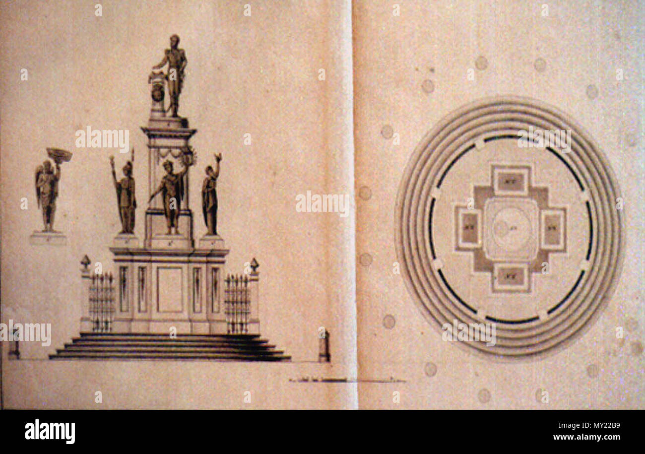 . Projeto de Monumento para a Praca da Constituição, Rio de Janeiro, em memória do Dia de 26 de Junho de 1821. ca. 1822. Francisco Pedro do Amaral 186 Francisco Pedro do Amaral - Projeto de Monumento - 1822 Stockfoto