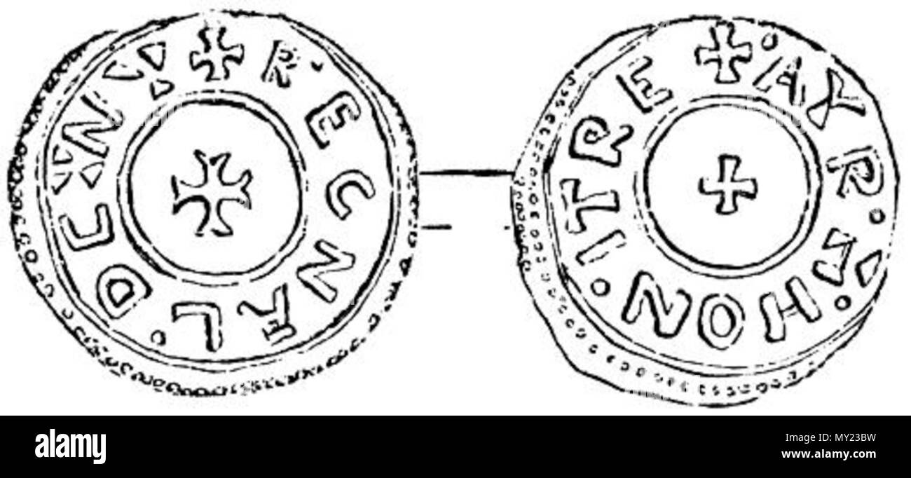 . Silver Penny von Regnald, König von Northumbria 919-921. Diese Datei fehlt, Informationen zum Autor. 488 Silver-Penny-von-Regnald, - König von Northumbria Stockfoto