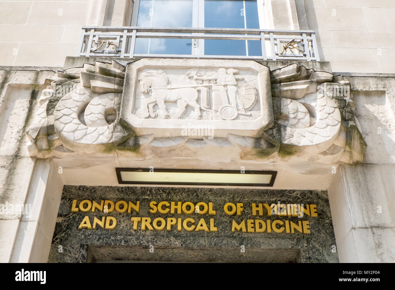 Art Deco, Gebäude, Bloomsbury, London Schule für Hygiene und Tropenmedizin, London, England, Großbritannien, Englisch, Großbritannien, UK, Europa, Europäische Stockfoto