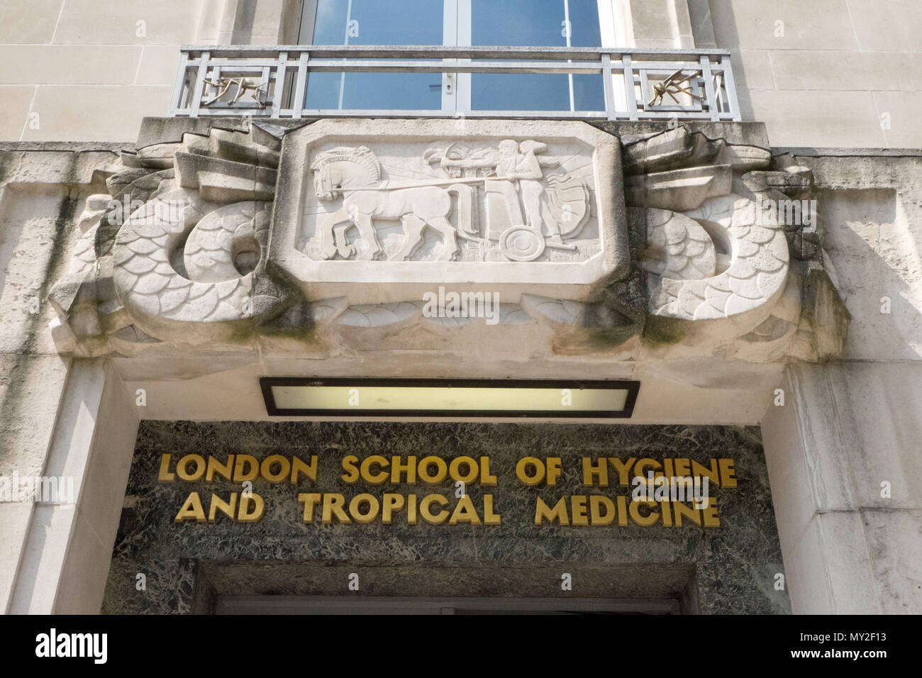 Art Deco, Gebäude, Bloomsbury, London Schule für Hygiene und Tropenmedizin, London, England, Großbritannien, Englisch, Großbritannien, UK, Europa, Europäische Stockfoto