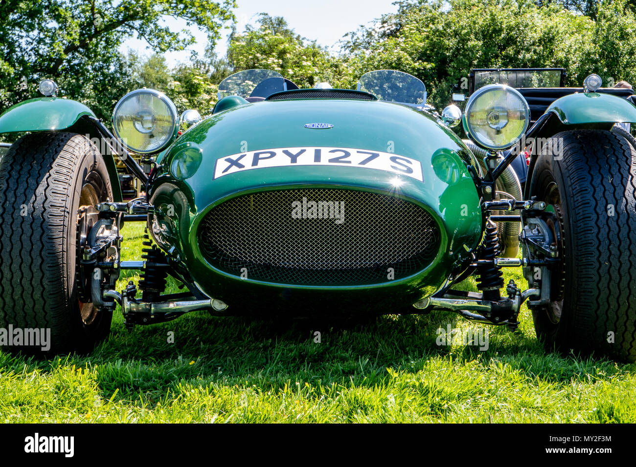 Ein British Racing Green Ronart Auto, an einem klassischen Auto genommen Treffen in Kent, Großbritannien, Juni 2018. Stockfoto