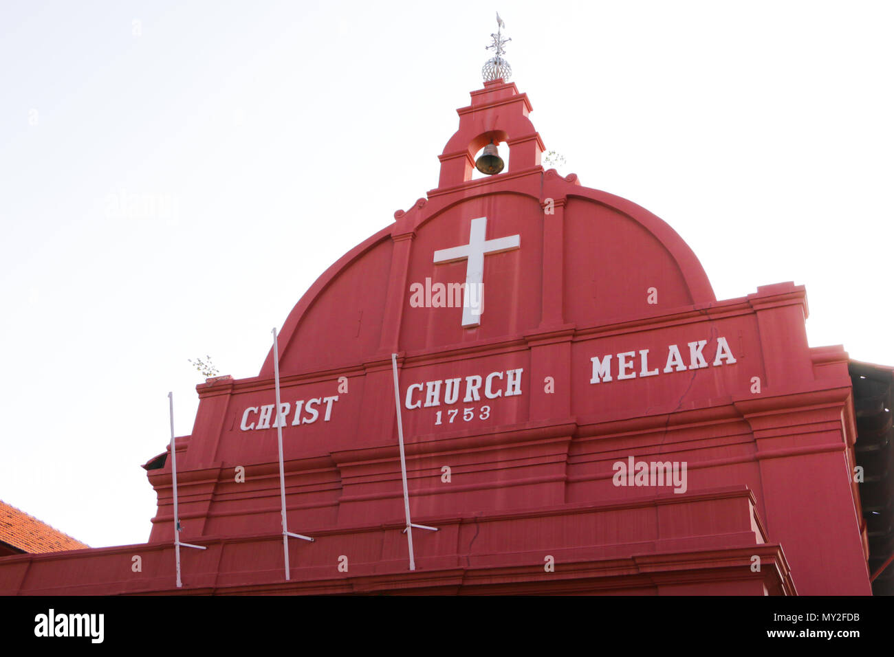 - Nahaufnahme Rot lackiert Christ Church in Malakka Stockfoto