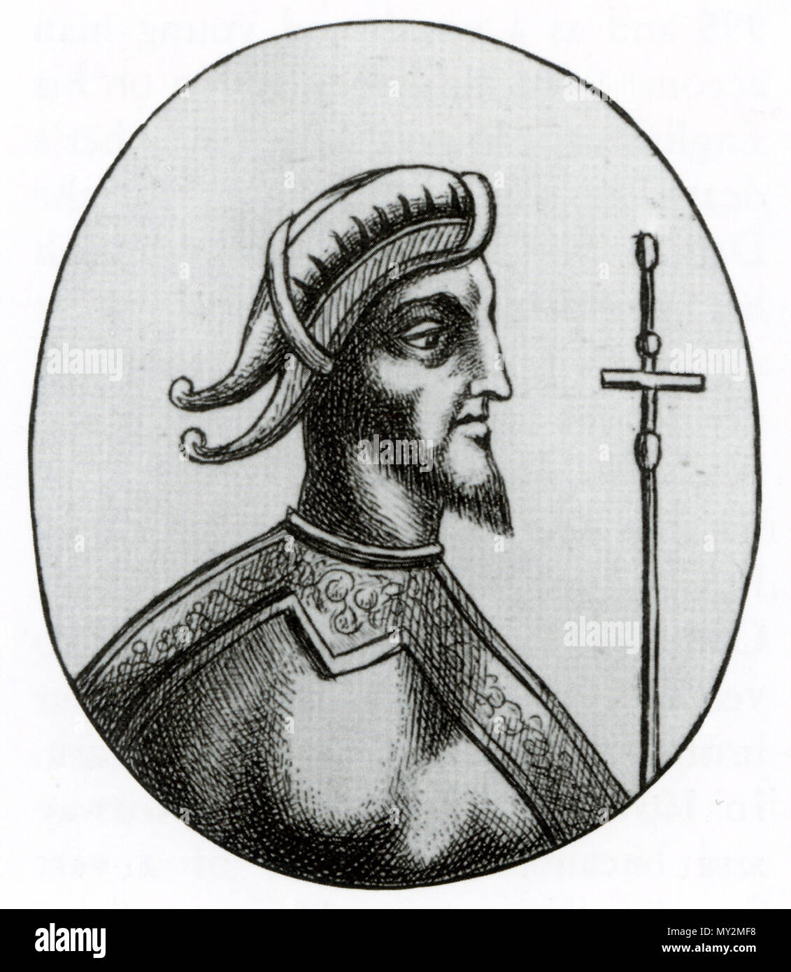 . Dieses PNG-Bild eine Miniaturansicht der Datei: Sweyn Zeichnung.jpg. Im Allgemeinen ist die Miniaturansicht sollte verwendet werden, wenn die Anzeige der Datei von Commons, um die Größe der Miniaturansichten zu reduzieren. Alle Änderungen an das Bild sollte auf dieser PNG-Version basiert, um generationsverlust zu verhindern, und beide Versionen sollten aktualisiert werden. Hier finden Sie weitere Informationen unter . Deutsch | English | Suomi | Français | | македонски മലയാളം | Português | Русский | +/- Sweyn Gabeldorsch, c. 970-1014, Radierung von unbekannten Graveur, Bild von einer Münze. 15 x 8.5cm (6 x 3 3/8"). National Portrait Galler Stockfoto