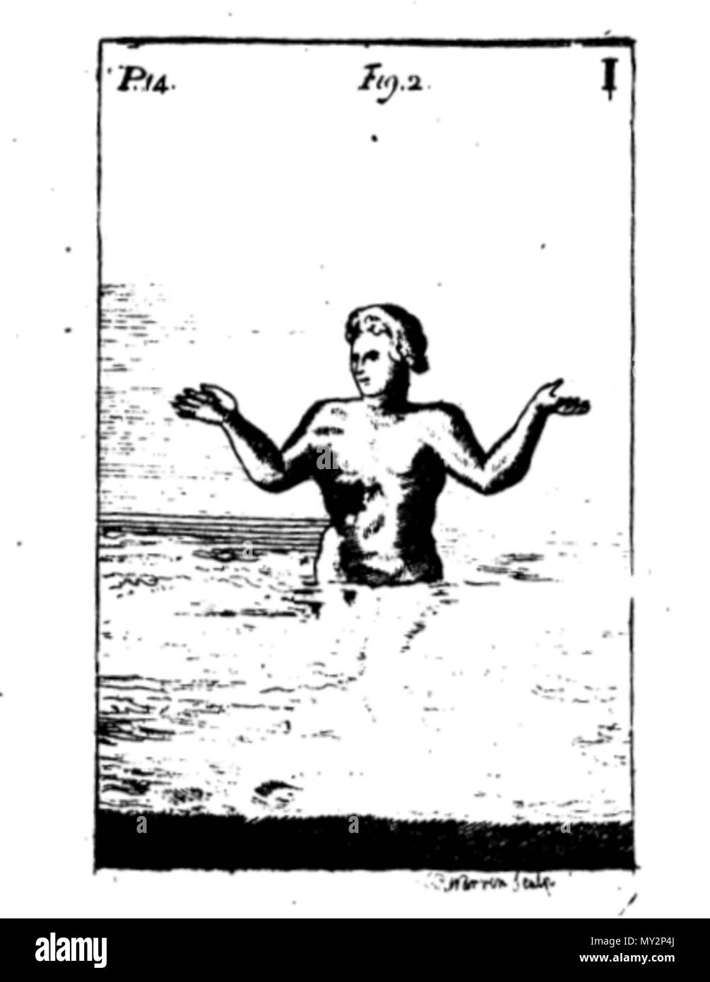 . Englisch: Kupfer Platte gravieren, wie in Titel durchnummeriert. 1789. Illustriert von 40 Ordnungsgemäße Kupfer-Schnitte. Text von von Monsieur Thevenot. Geschehen aus dem Französischen, von John Hebel, Buchhändlerin Papierladen und Printseller wenig Moorgate, London Wall veröffentlicht. 517 Die Kunst des Schwimmens-0 Abb. 2 Stockfoto