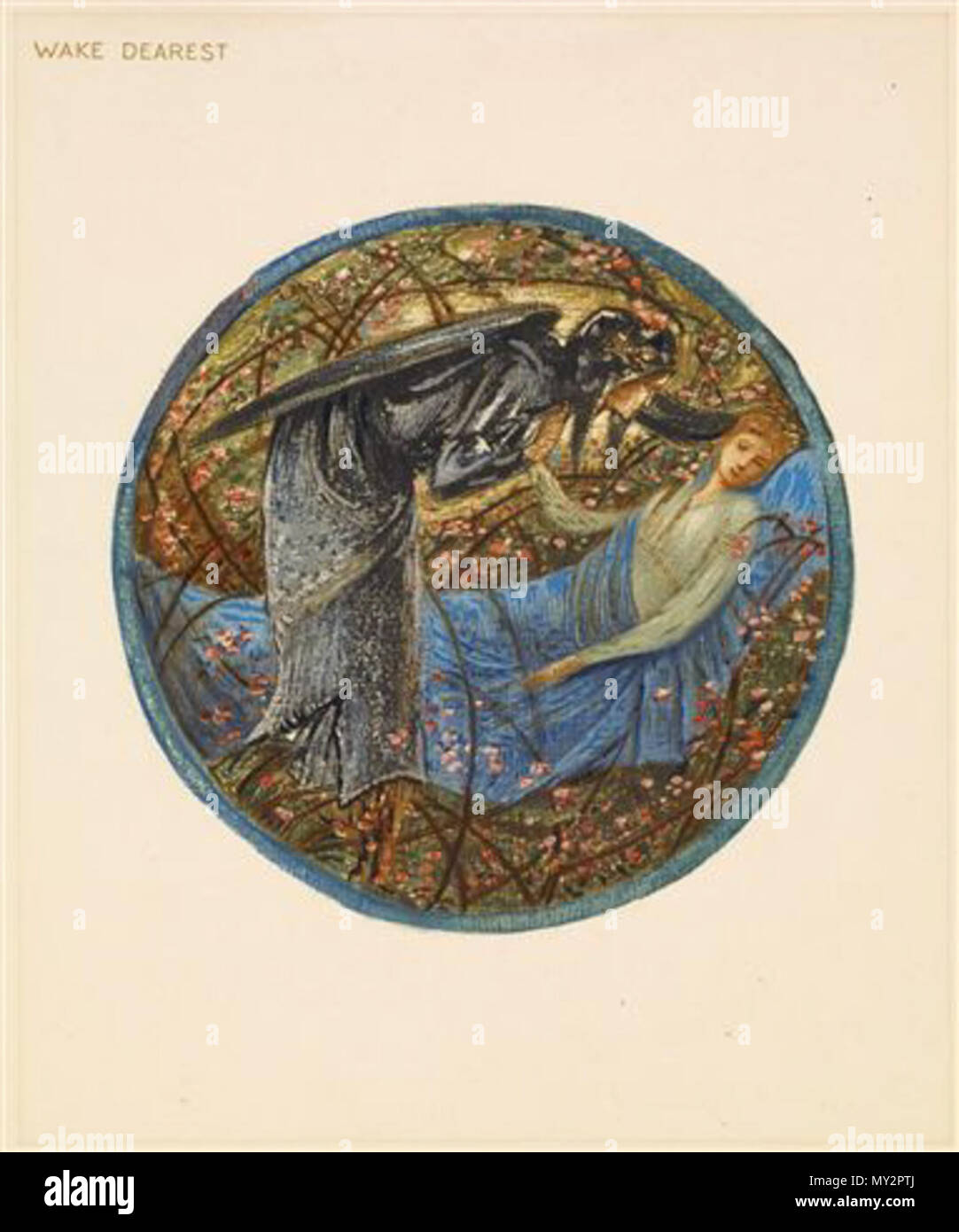 . Englisch: Nach Birmingham Museum & Art Gallery" eine Seite aus der Faksimile-ausgabe von Blume Buch Burne-Jones', einer von 38 Aquarell Zeichnungen von Henri Piazza et Cie reproduziert, für die Fine Art Society, London 1905. Wach auf, Liebe!" bezieht sich wahrscheinlich auf die Arum triphyllum Blume, die den gemeinsamen Namen "Wake Robin', 'Memory Root', Ohr des 'Devil' oder 'Jack-in-the-Pulpit '.' hat. 1905 520 Die Blume Buch - Wecken, Liebste Stockfoto