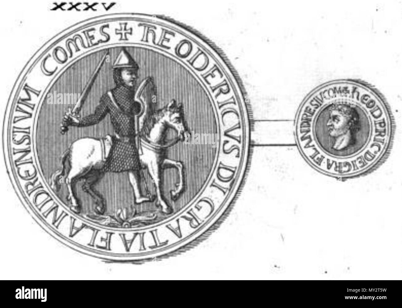 . Čeština: Özçelik Flanderský. 18. Dezember 2011. Augustin Calmet 1748 526 Thierry Flandern Stockfoto