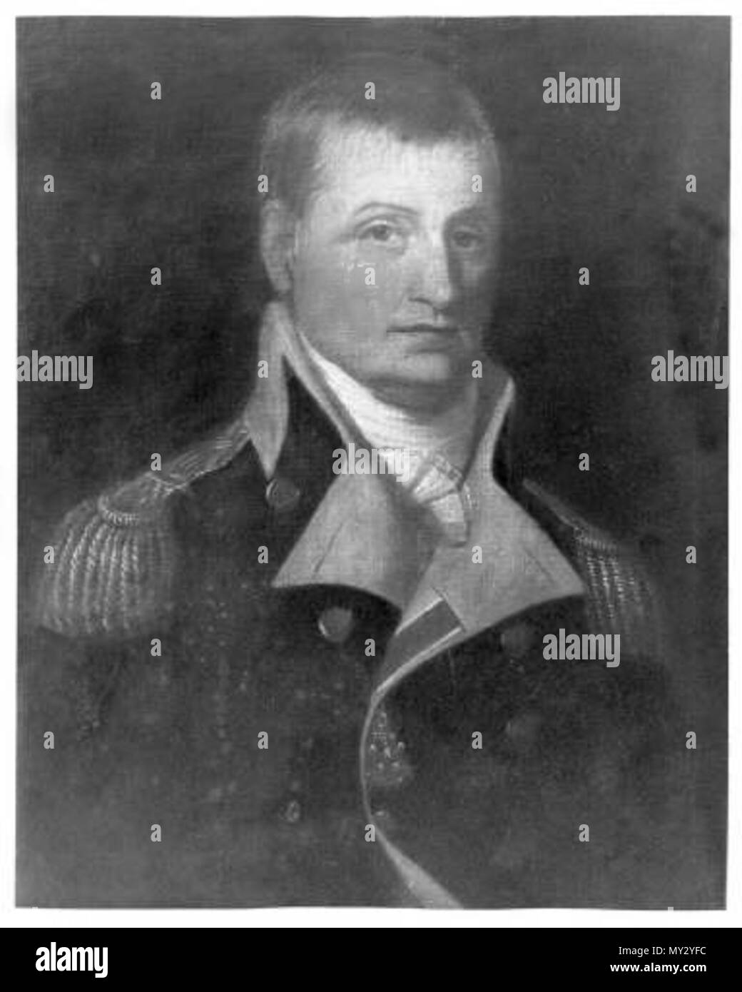 . Englisch: Thomas Overton (1753 - 1825) war ein US-amerikanischer militärischen und politischen Führer am besten für in der Zweiten auf Andrew Jackson in seinem Duell mit Charles Dickinson 1806 bekannt. Thomas Overton wurde im Louisa County, Virginia 1753 geboren. Seine Eltern waren James Overton und Mary Waller; sein Vater war ein urenkel von Robert Overton, die Parlamentarier militärischer Befehlshaber während des Englischen Bürgerkriegs (und Freund von Marvell und Milton). Er diente in der gesamten revolutionären Krieg in der Kontinentalen Armee und war ein Gründungsmitglied der Gesellschaft der Cincinnati in Virginia. Er war fir Stockfoto