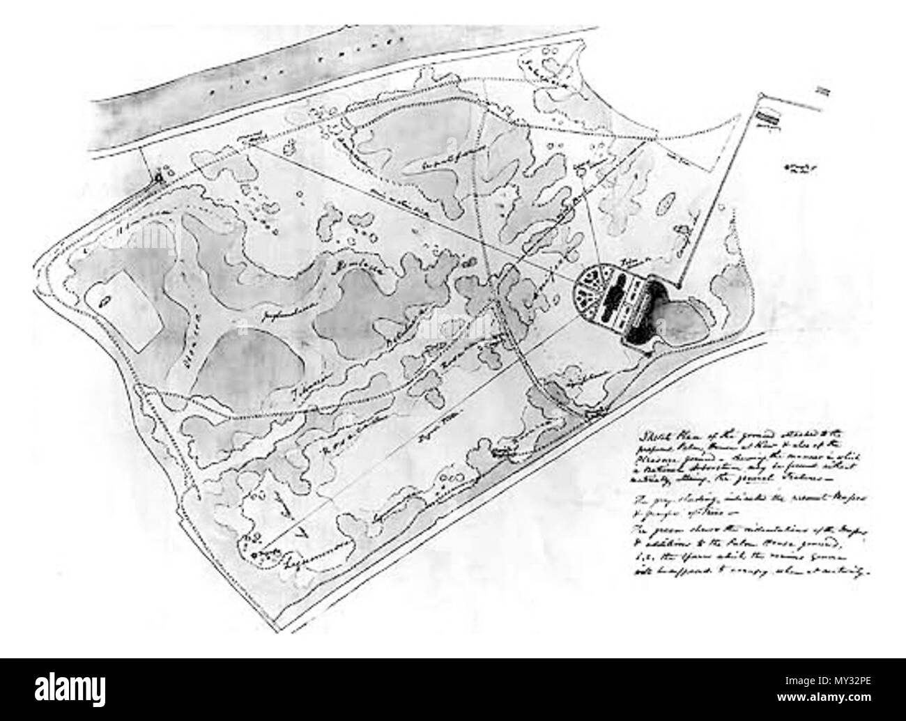 . Kew Gardens. 1845. William Andrews Nesfield 564 William Andrews Nesfield - Kew Gardens ein 1845 Stockfoto