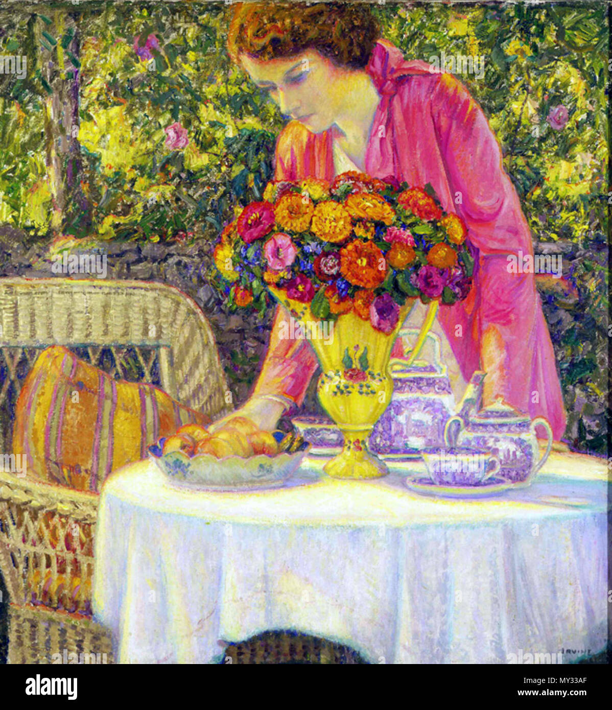 . Die Tea Party mit der Artist's Tochter, Lois. Kein Datum aus der Mode c Ende der 20er Jahre - Anfang der 1930er Jahre 565 Wilson Henry Irvine Tea Party mit den Künstlern Tochter Lois Stockfoto