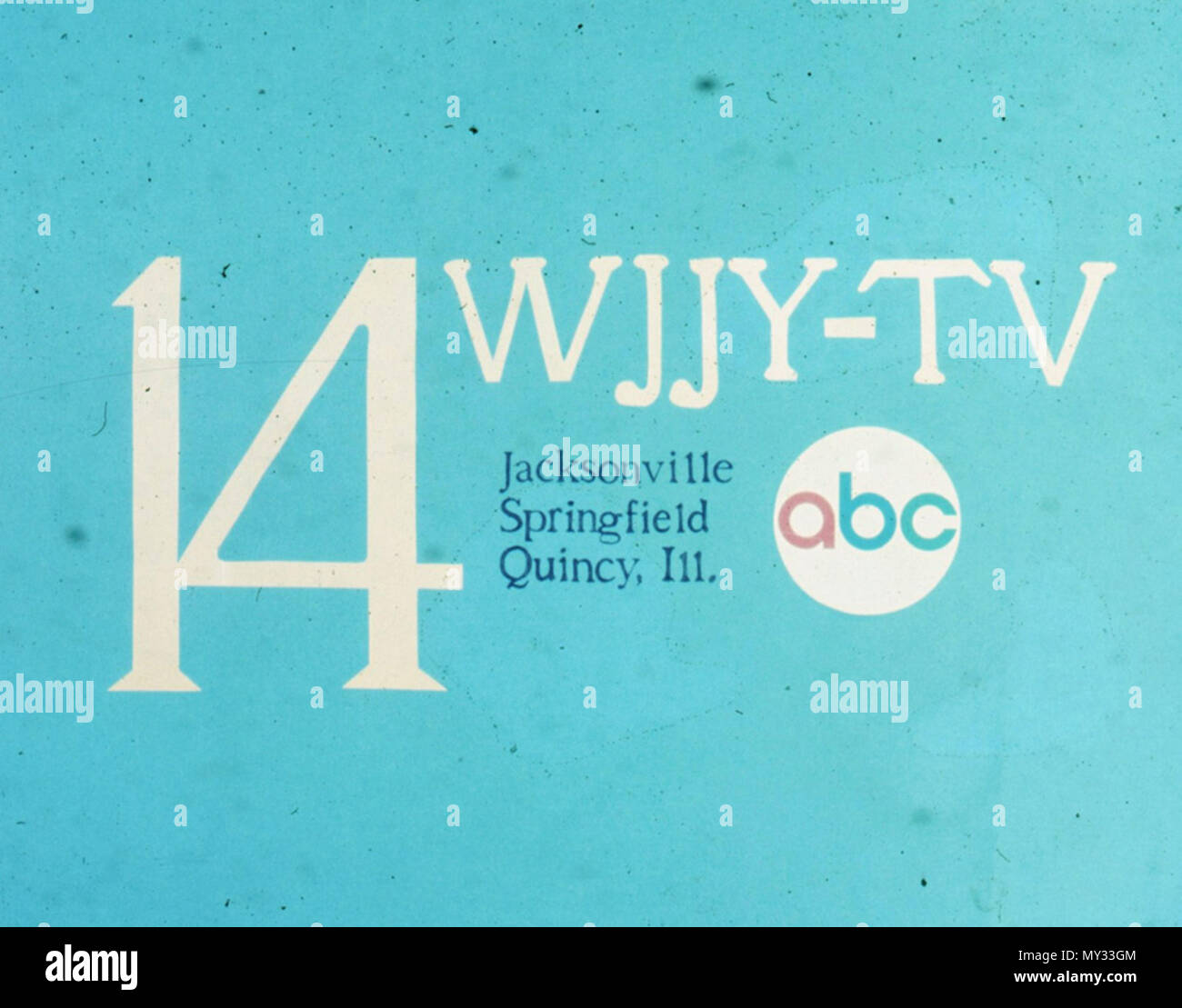. Englisch: Höhere Qualität der Kopie einer Station-ID für kurzlebige ABC Teilnehmer WJJY in Quincy, Illinois. 18. August 1969. Schauen Fernsehen Corporation 566 WJJY-TV-Station-ID, 18. August 1969 - 15. September 1971 Stockfoto