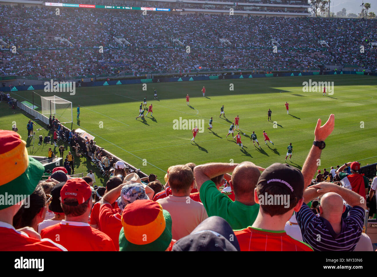 Mexiko v Wales freundlich im Rose Bowl in Pasadena. Stockfoto