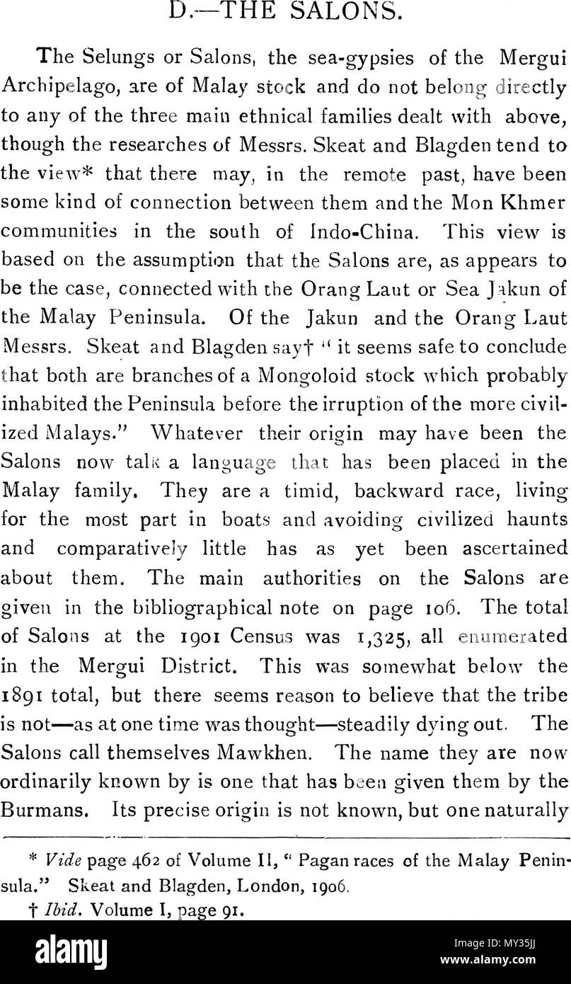 Englisch: Ein englischer Text. 1910. C.C.LOWIS, I.C.S.524 Die Stämme von  Birma - 49 Stockfotografie - Alamy