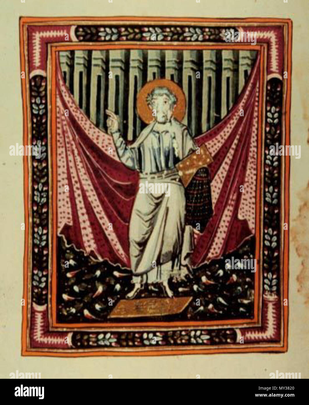 . Englisch: Saint John Porträt aus dem Evangelium der Königin Mlke. 13. Oktober 2015. Mittelalterliche Strahler 544 V 1144 G6 StJohn Stockfoto