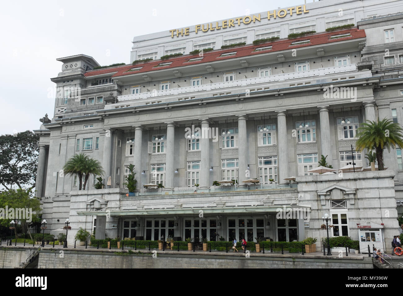 Das Fullerton Hotel in Singapur Stockfoto