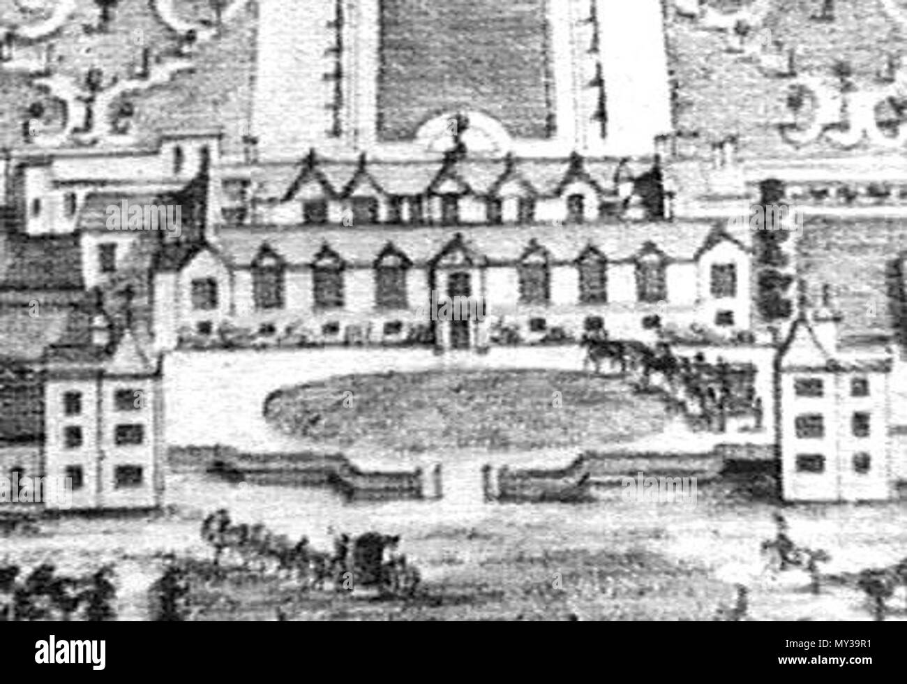 . Englisch: Alte Wanstead Haus vor 1715, die Residenz von Sir Josiah Kind, 1 Baronet. Detail aus einer Ansicht von Jan Kip und Leonard Knyff, wahrscheinlich in Britannia Illustrata von 1708 veröffentlicht. 11. Juni 2010 (original Upload Datum). Durch Lobsterthermidor an en hochgeladen. Wikipedia 557 WansteadPre 1715 Stockfoto