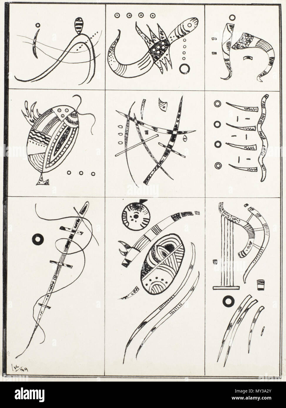 . Français: Oeuvre de Kandinsky de 21,5 x 16 cm. 19. Februar 2017. Wassily Kandinsky (1866-1944) 558 Wassily Kandinsky - Ohne Titel - 1939 - 001 Stockfoto