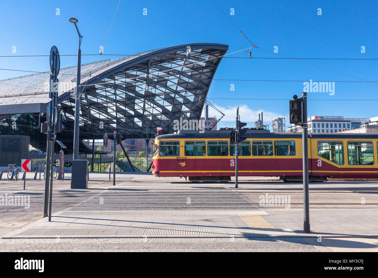 Lodz Fabryczna modernisiert Bahnhof Stockfoto