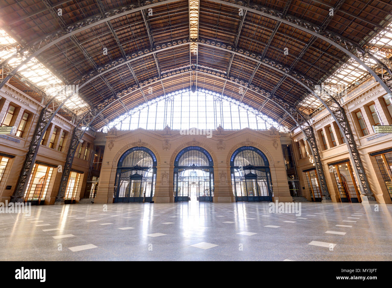 Santiago, Chile: Estacion Mapocho Kulturzentrum ist ein ehemaliger Bahnhof in der Nähe des Mercado Central. Stockfoto