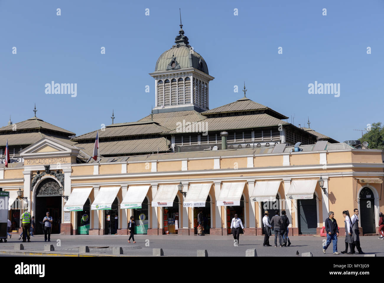 Santiago, Chile: Äußere des Central Market aka Mercado Central Stockfoto