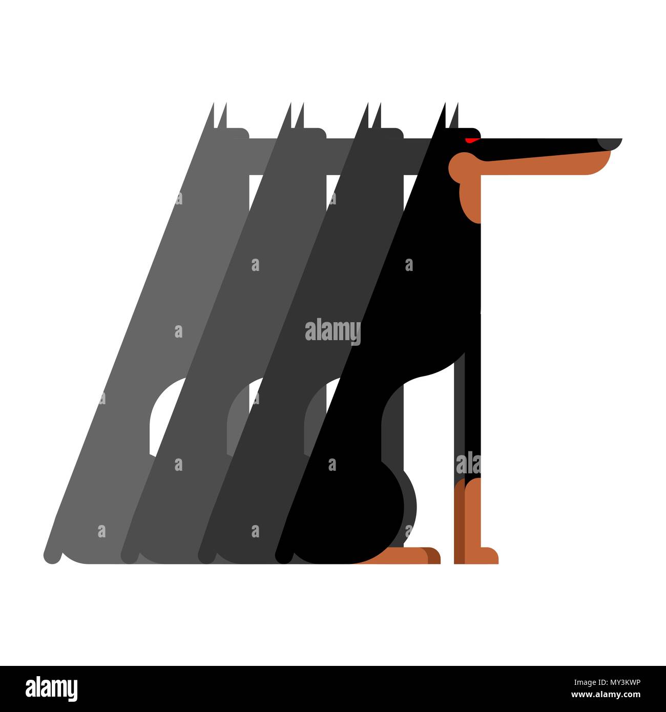 Dobermann Herde hund Beschützer. Pet-Vektor illustration Stock Vektor