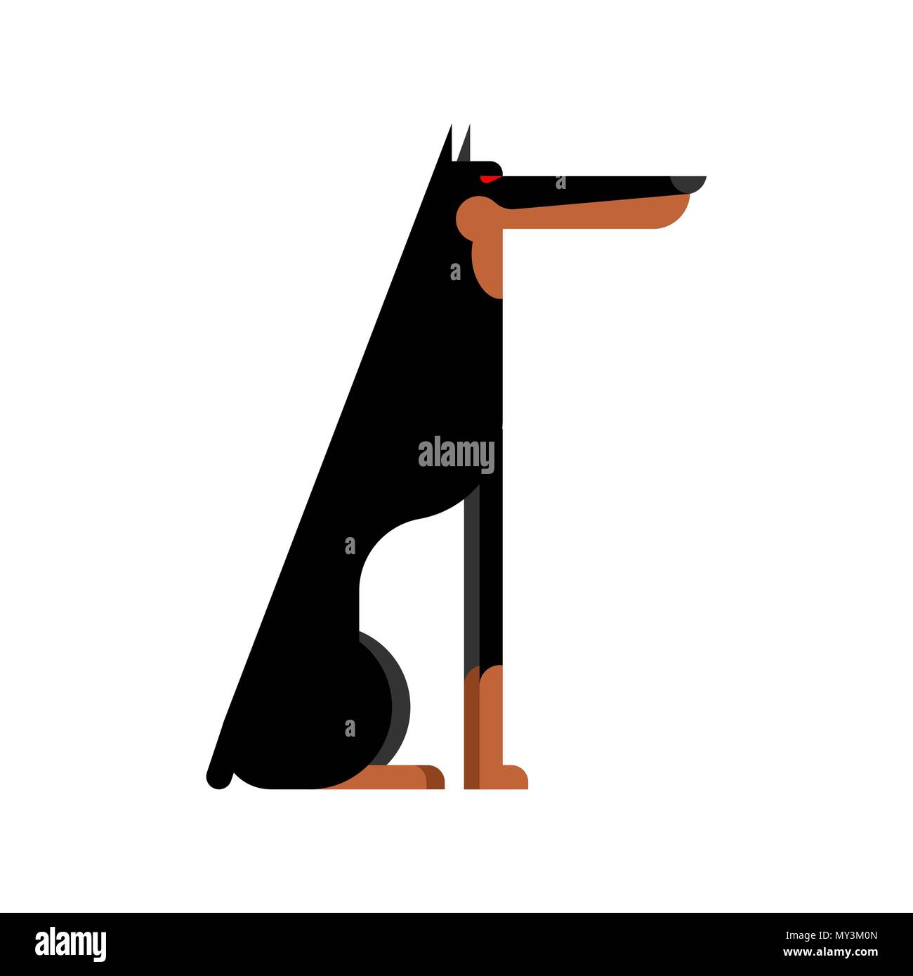 Dobermann service Hund Beschützer. Pet-Vektor illustration Stock Vektor