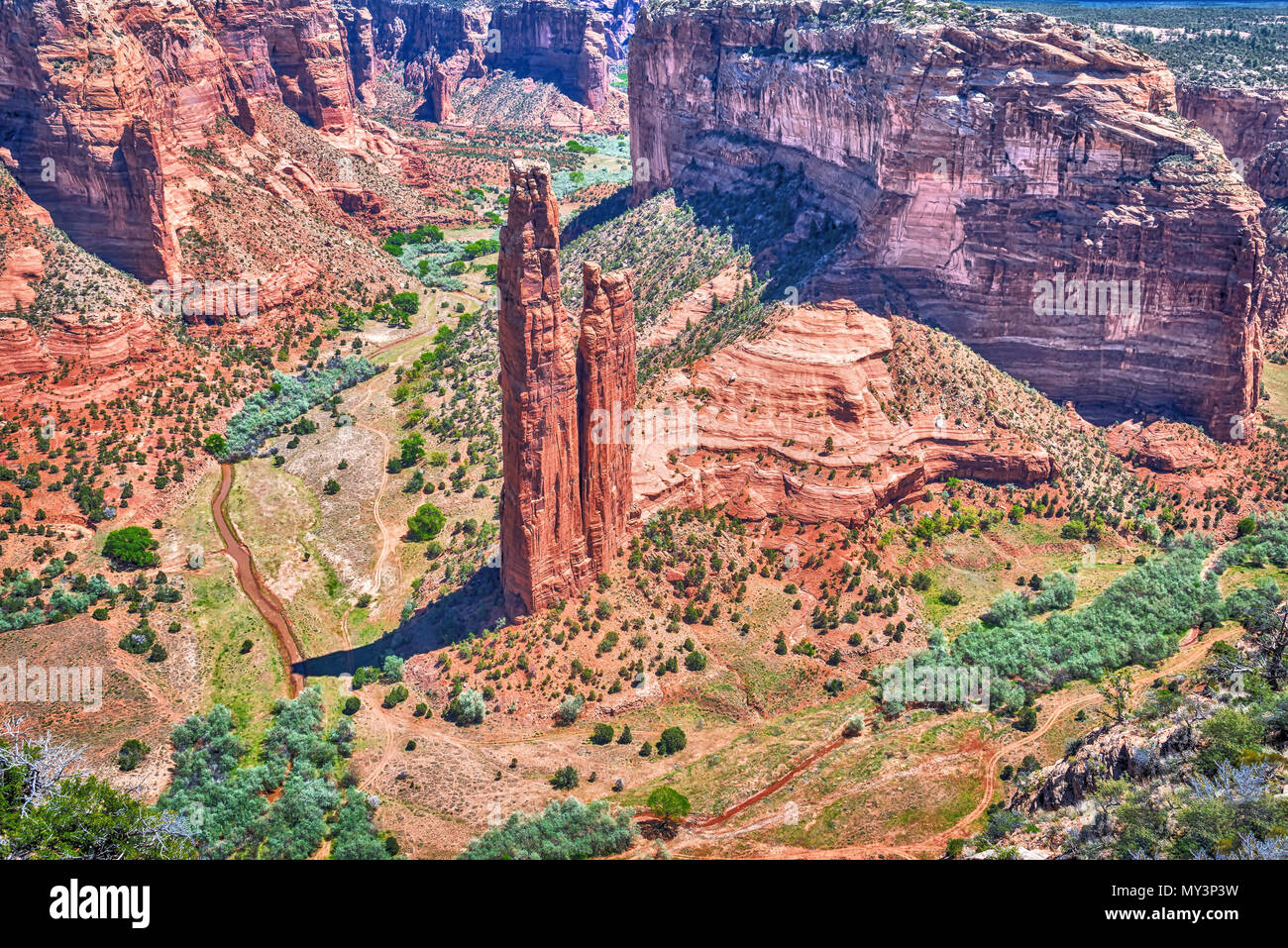 Spider Felsen und Canyon de Chelly National Monument, Arizona, USA Stockfoto
