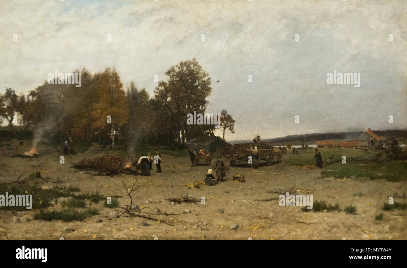 Gerhard Munthe - Herbst Landschaft (1876) Stockfoto