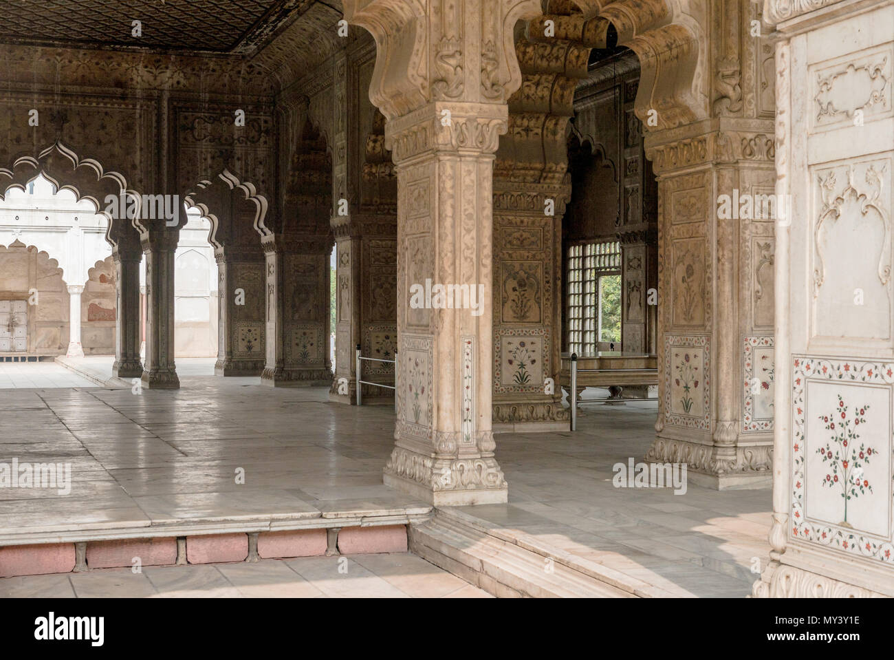 Im Inneren des Red Fort in Delhi Stockfoto