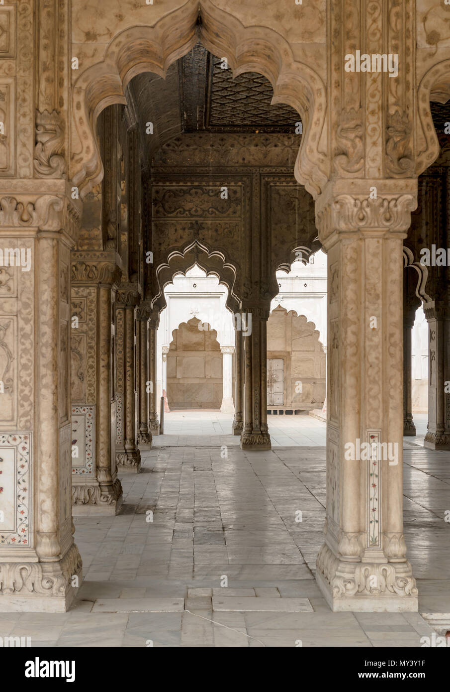 Im Inneren des Red Fort in Delhi Stockfoto