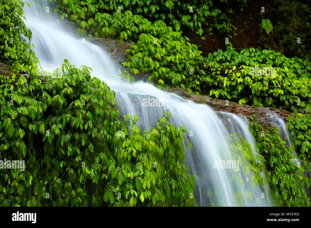 Wasserfall im Berg in der Nähe von Stockfoto