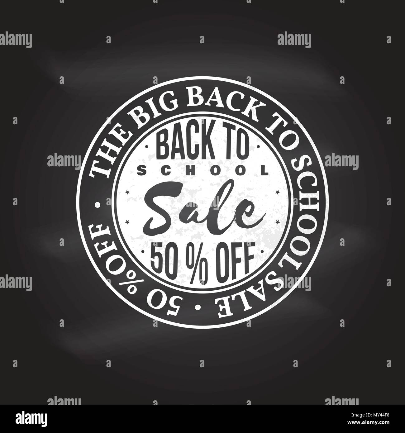 Zurück zu Schule Design auf dem Schwarzen Brett. Für Werbung, Promotion, Poster, Flyer, Blog, Artikel, soziale Medien, Marketing oder Banner Vektor illustrati Stock Vektor