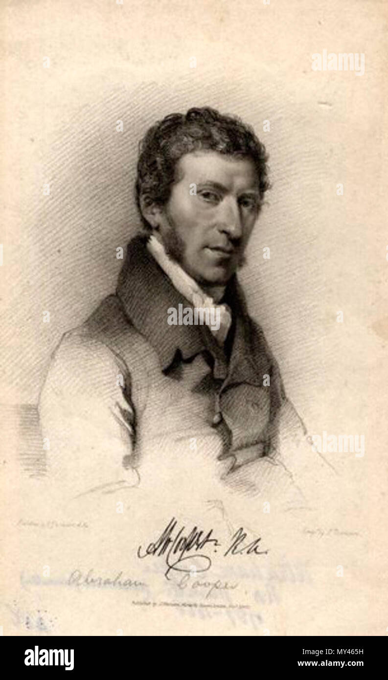 . Englisch: Abraham Cooper (1787-1868). Stich von J. Tomson, nachdem John Jackson Walze gravieren, veröffentlicht 1827. veröffentlicht 1827. J. Tomson, nachdem John Jackson 572 junge Abraham Cooper Stockfoto