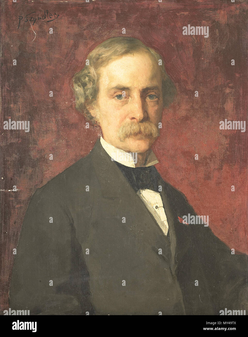 . Q 18607813. Englisch: Portret van J.W. Kaiser. Öl auf Leinwand. 69 × 55 cm (27.1 x 21.6 in.). Amsterdam, Rijksmuseum Amsterdam. . Ca. 1875-1900 433 Portrait von Johann Wilhelm Kaiser von Pantaleon Szyndler Rijksmuseum Amsterdam SK-A-2850 Stockfoto