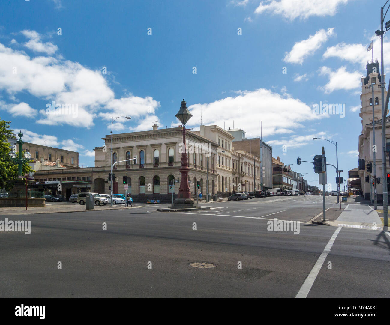 Anzeigen von lydiard Street von Sturt Street, Ballarat, Victoria, Australien Stockfoto