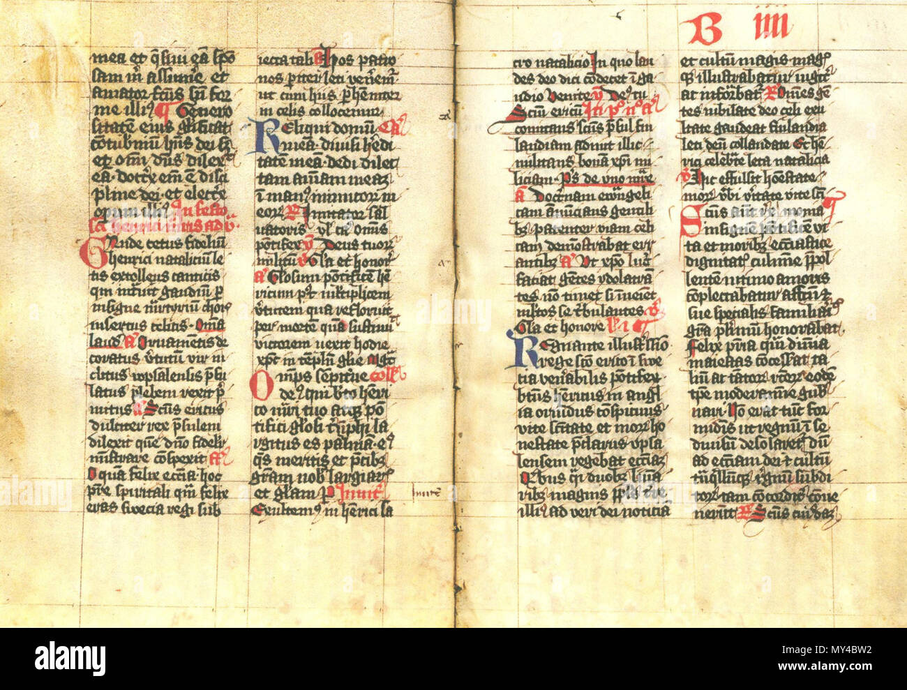 . Englisch: Brevier für die Diözese Malung. Svenska: Breviarium för Strängnäs Stift. Buch von 2008, Dokument aus dem späten 15. Jahrhundert. Uppsala universitetsbibliotek 86 Brevarium Strengnense Stockfoto