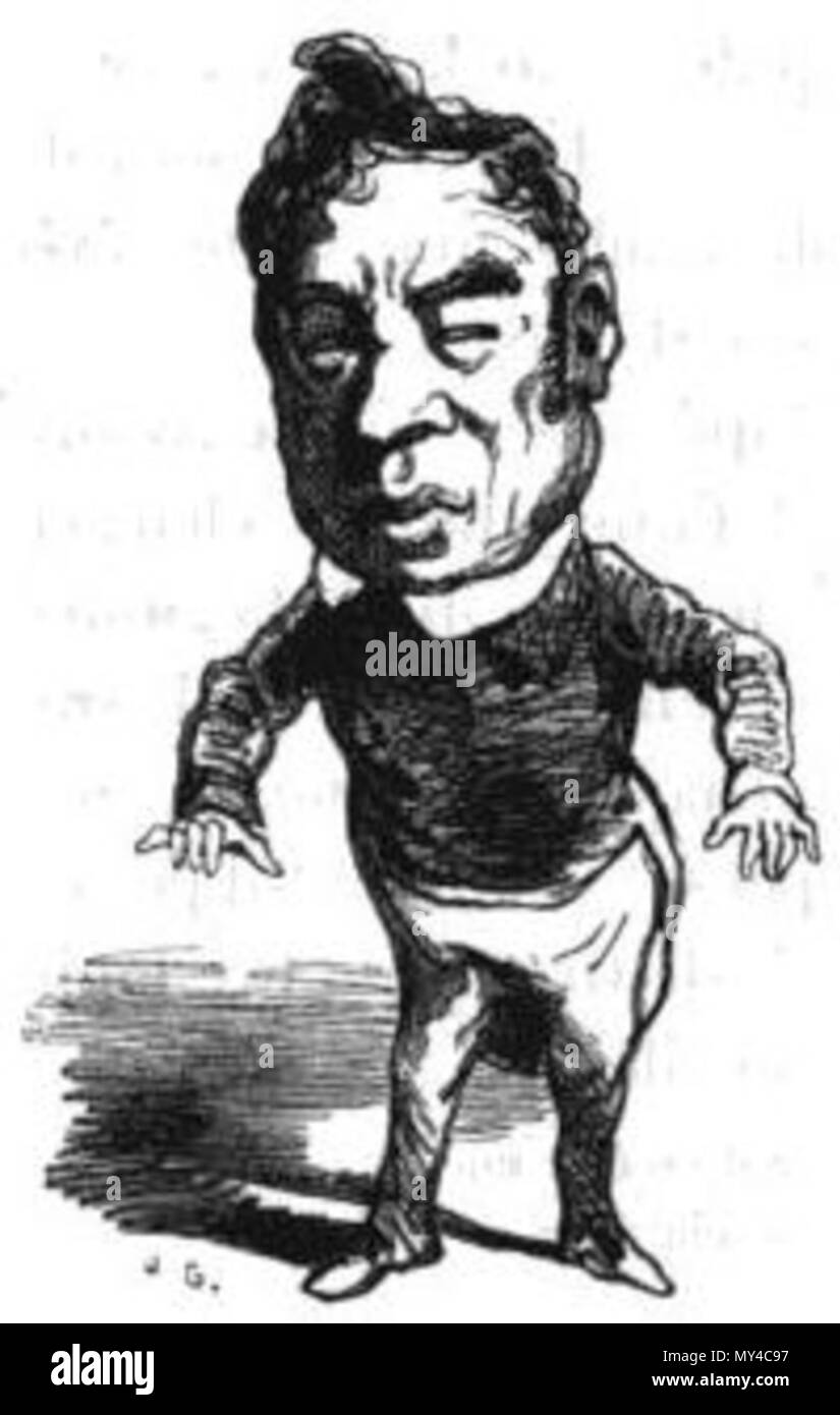 . Français: Karikatur de Vaulabelle, par Cham. 1850. Cham (Amédée de Noé) 546 Vaulabelle par Cham Stockfoto