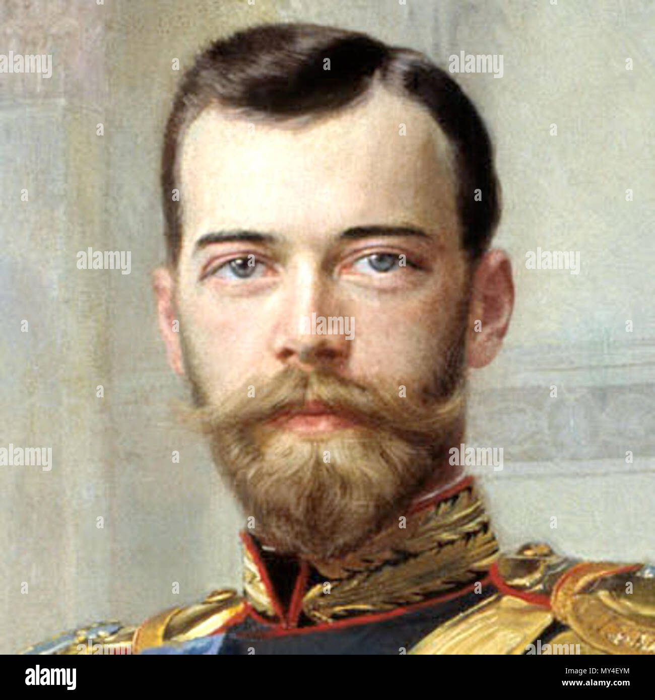 . 7/8-Version des Gemäldes von Nikolaus II. von Russland durch Ernst Lipgart (1847-1932). Ernst Lipgart (1847-1932) 386 Nikolaus II. von Russland 7/8 Stockfoto