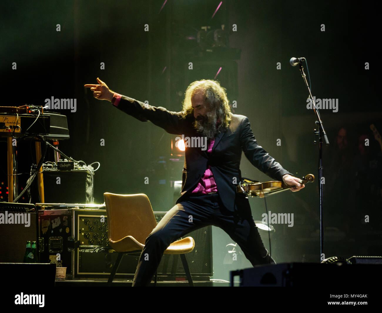 Nick Cave und die Bad Seeds Leistung bei Primavera Sound 2018, Parc del Forum, Barcelona. Stockfoto