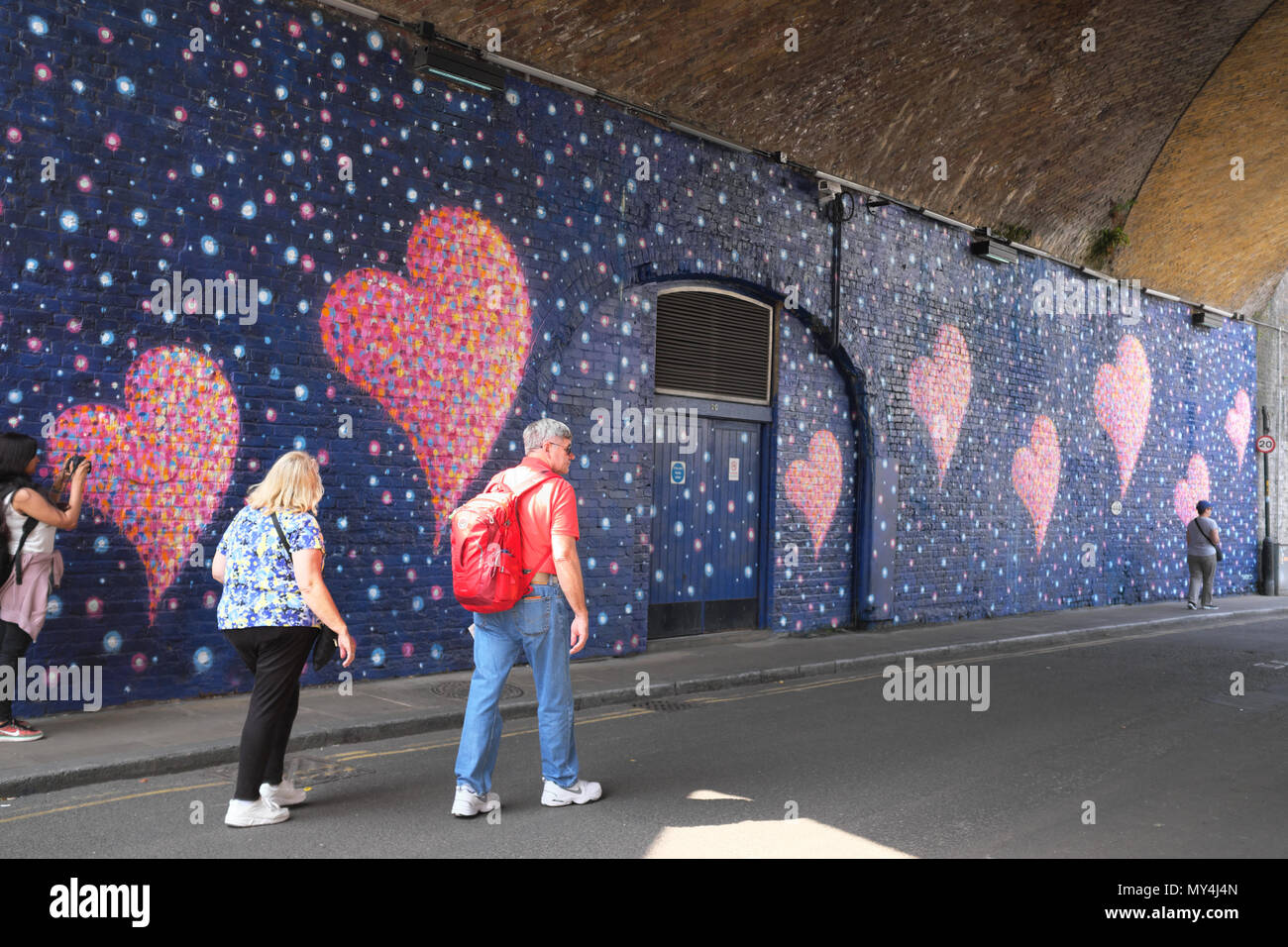 Liebe Herz Street Art, Borough Markt, Southwark, London, England Stockfoto